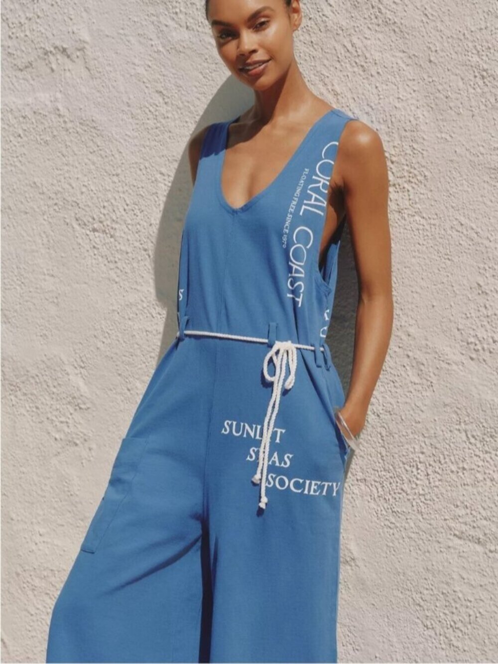 NWT Size XS - Anthro Celandine Coral Coast Knit Jumpsuit 100% Cotton(NWT US$118)